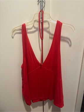 Express Red V-Neck Sleeveless Dress Top
